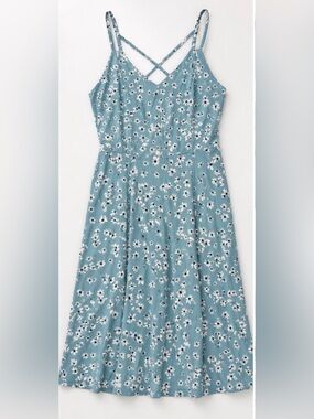 Market & Spruce Blue Floral Strappy Midi Dress Women’s Medium